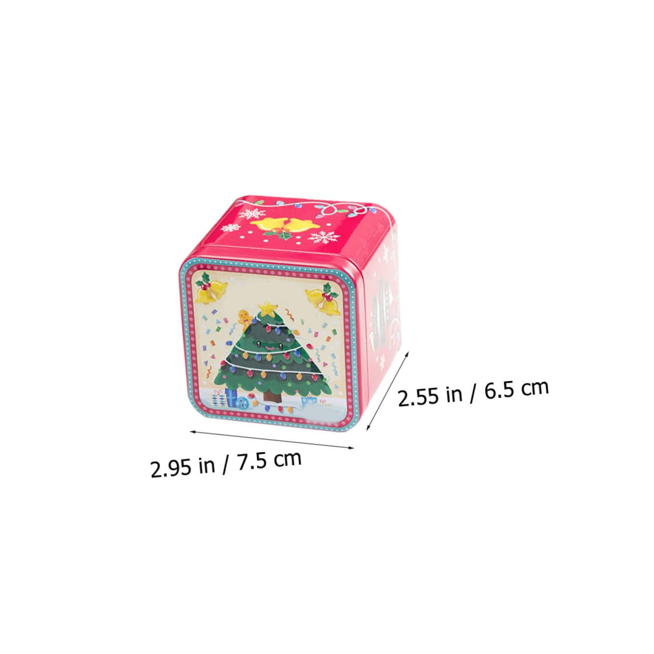Veemoon Lot de 8 Boîtes de Rangement Carrées en Fer-Blanc Motifs de Noël Boîtes à Bonbons de Noël Décoratives et Légères pour Conserver Biscuits et Gourmandises Festives