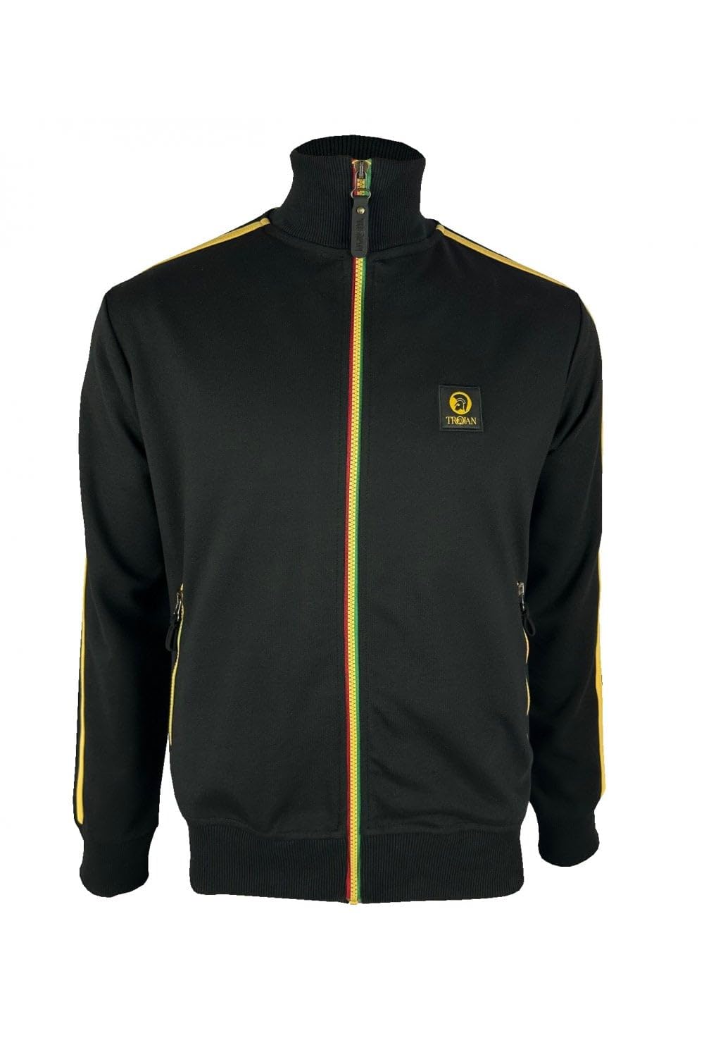 Trojan Men's Black Contrast Zip Track Top Tc/1043 S