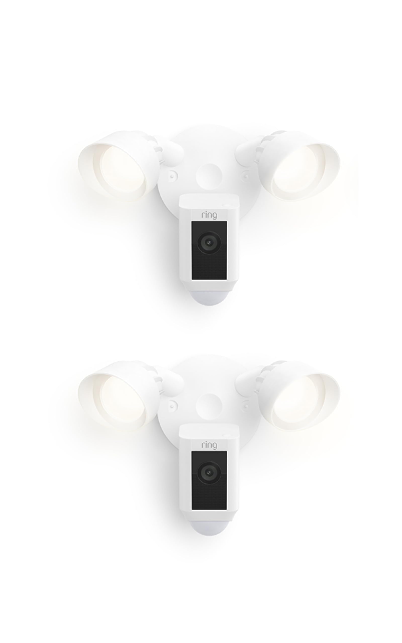 Ring Floodlight Cam Wired Plus, Outdoor home or business security with motion-activated 1080p HD video and floodlights, 2-pack, White