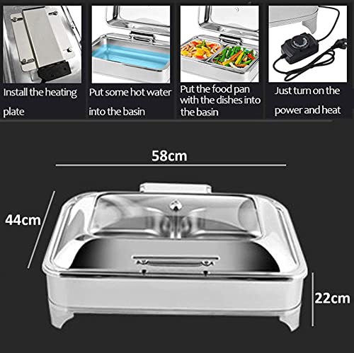 JTYDFG Chafing Dish Speisenwärmer, 9L Chafing Dish Set Edelstahl Buffetwärmer Elektrisch Gross für Partys, Bankette und… – Bild 5