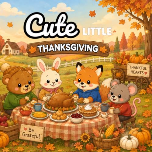 Cute Little: Thanksgiving, Coloring Book for Kids, Cozy Forest Animals, Outdoor Adventure!(Bold & Easy Coloring Books) image 2