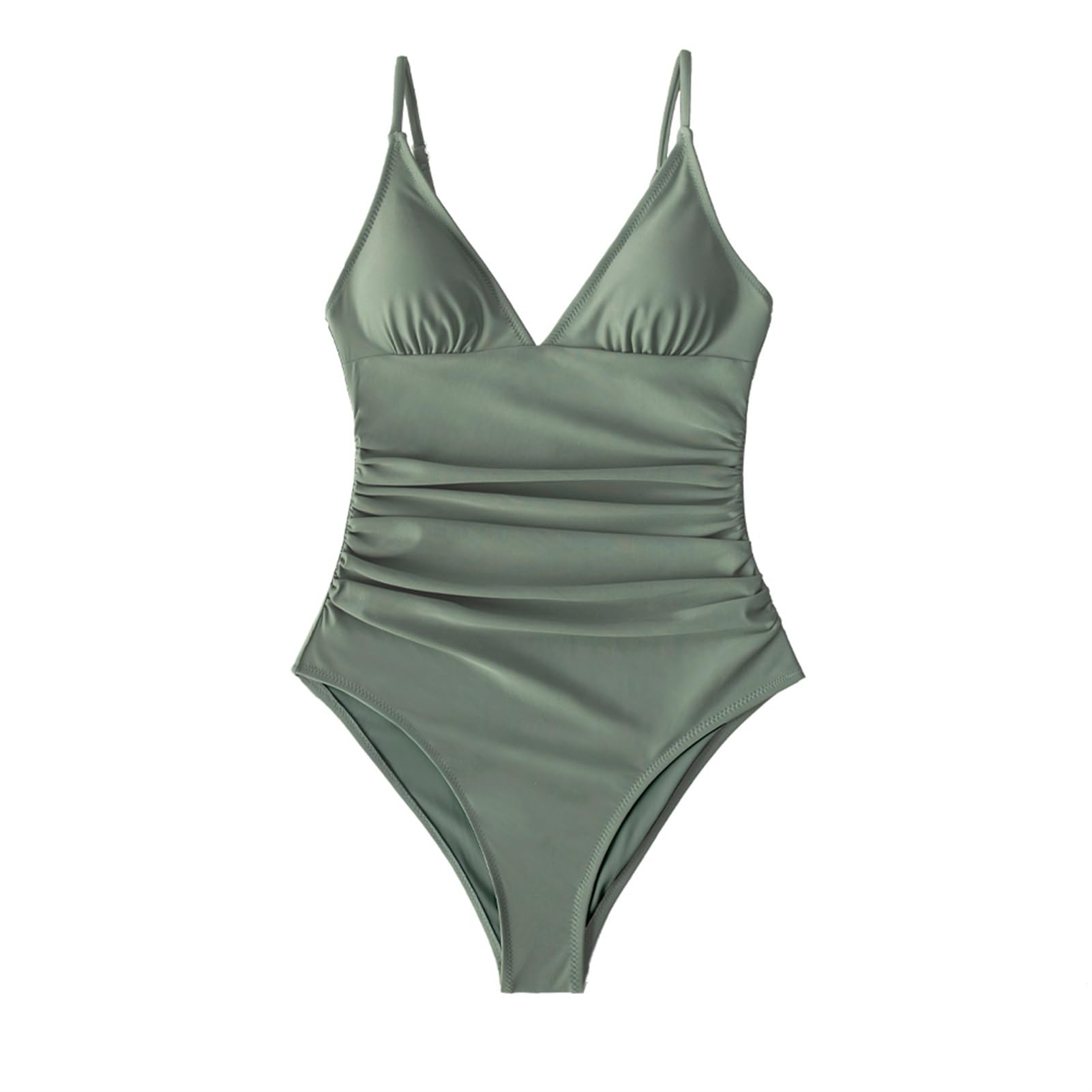 Costume Da Bagno Intero In Arricciatura Bordeaux Tinta Unita Reggiseno Rimovibile Con Scollo A V Profondo Reggiseno Monokini Tinta Unita Costumi Da Bagno Estivi Da Spiaggia ( Color : ADI4009A , Size :