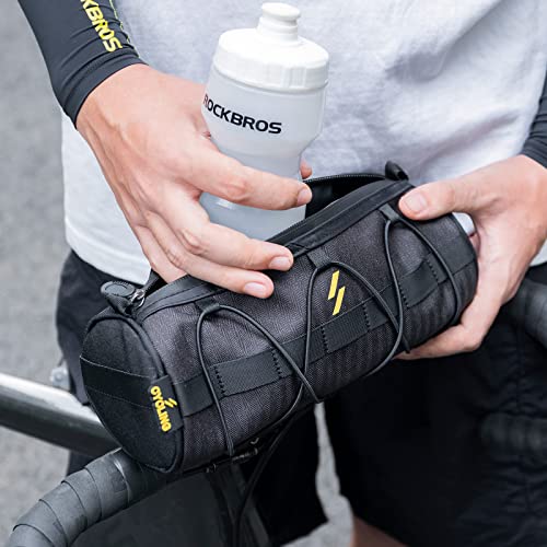 ROCKBROS Lenkertasche Fahrradtasche 2,1L – Fahrradlenker Tasche für MTB, Rennrad, Gravel & E-Bike, Leichte & Robuste Bikepacking Tasche mit Schultergurt für Outdoor & Pendeln