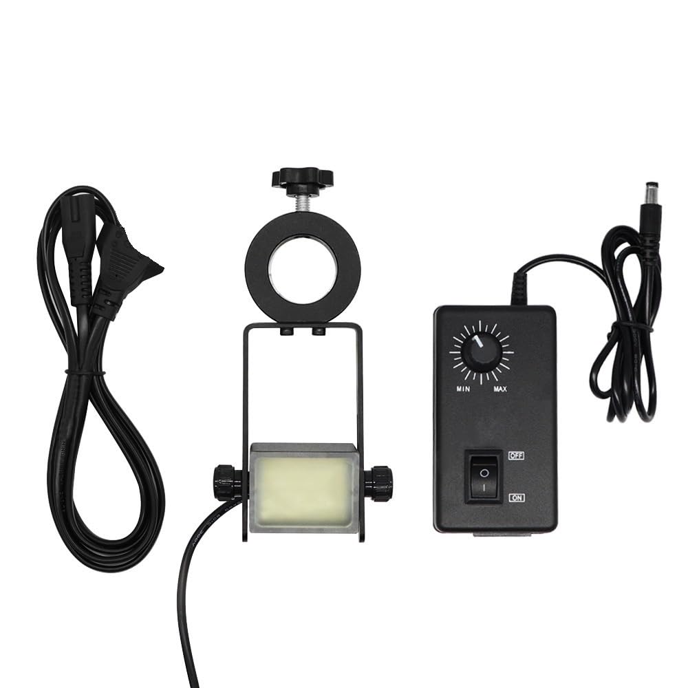 Iluminadores de microscopio Ajustable 60 LED Difusor PVC Iluminador cuadrado Visión lateral industrial for estéreo Lámpara luz 25/32 mm diámetro Repuestos para microscopios de laboratorio