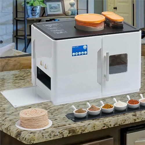 Totalmente Automático Roti Maker, Chapati Tortilla Pancake Flatbreads Pita Eléctrica Que Hace La Máquina, Rotis Naan Maker, Una Llave Para Hacer 20 Piezas/Una Vez, Para Chapati, Tortilla De Harina
