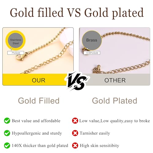 LOLIAS 5 Pcs Bracelet for Women Gold Silver Stainless Steel Stacking Bracelets Rope Cuban Figaro Bead Chain Gold Silver Bracelets Link Charm Bracelets Set Jewellery for Women - Image 5