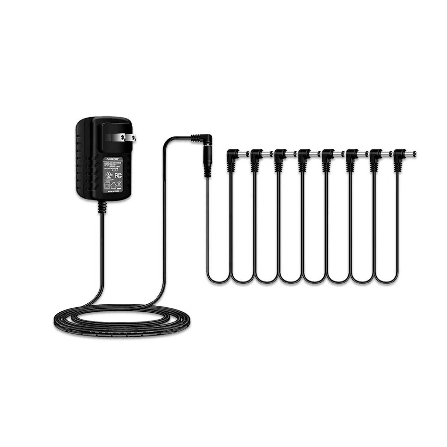 GHOSTFIRE 9V Guitar Pedalboard Power Supply Adapter(9V1.5A) with 8 Way Cable Daisy Chain for Guitar Bass Effect Pedal Board (GA-8)