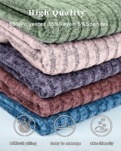 WNEEDU Camisas de Manga Larga Herbest Camisas Henley para Mujer Jersey Slim 2024 con Botones Albaricoque L