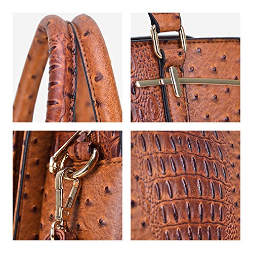 Women Handbag Wallet Tote Shoulder Hobo Bag Top Handle Satchel Purse Set 2pcs with 3 Compartments - Image 6