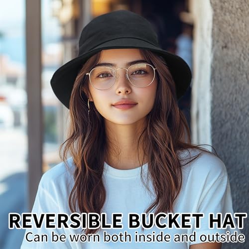 Image of NPQQUAN Bucket Hats for Men Women Packable Foldable Sun Hats for Women Beach Travel Cap
