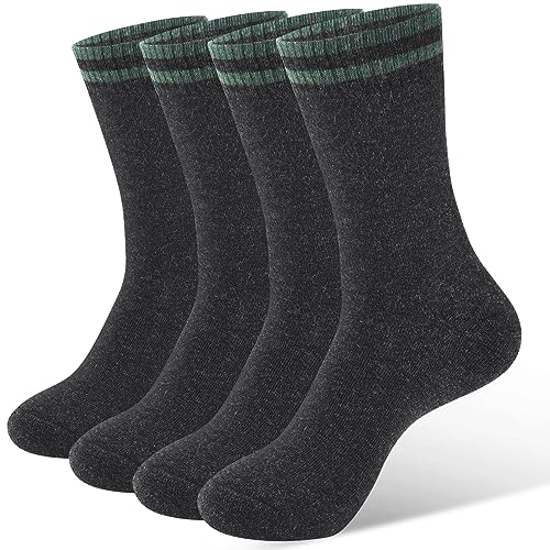 NinetoFiveLife Pack of 4 Mens Merino Wool Socks Winter Hiking Socks Knit Outdoor Recreation Socks Warm Soft and Comfortable