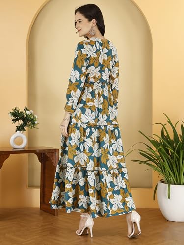 Image of Dhruvi Women's Rayon Anarkali Maternity Dress & Feeding Kurti with Zippers