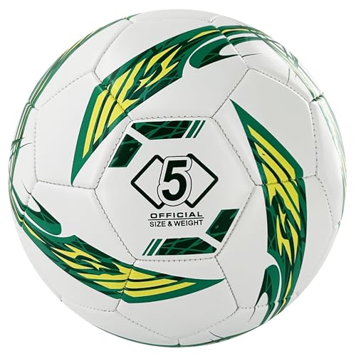Image of Senston Soccer Ball Size 5 with Pump for Adults | Durable PVC Training Football,Thickened Nylon Winding and Butyl Bladder for Shape Retention - High Value Soccer Set