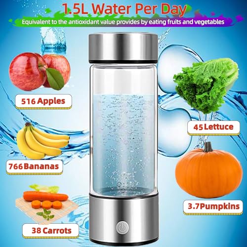 Hydrogen Water Bottle Generator Machine Updated, Portable Hydrogen Water Ionizer Machine Rechargeable, Hydrogen Rich Water Glass Health Cup 420ml Gift for Friends/Women/Men/Mom/Father/Grandpa/Grandma - Image 9
