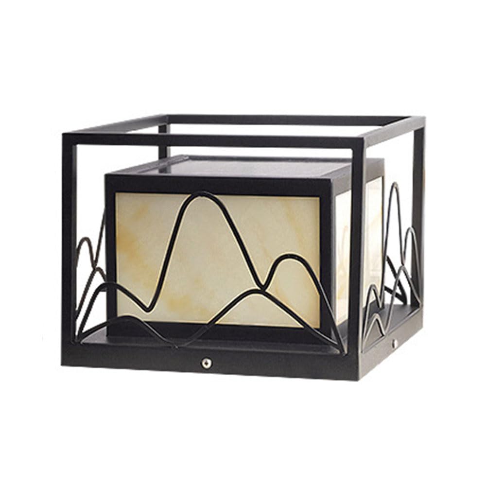 Outdoor Solar Lamps for Pathway Black Pillar Lamps High Light LED Path Lights Modern Solar Pole Lanterns Gate