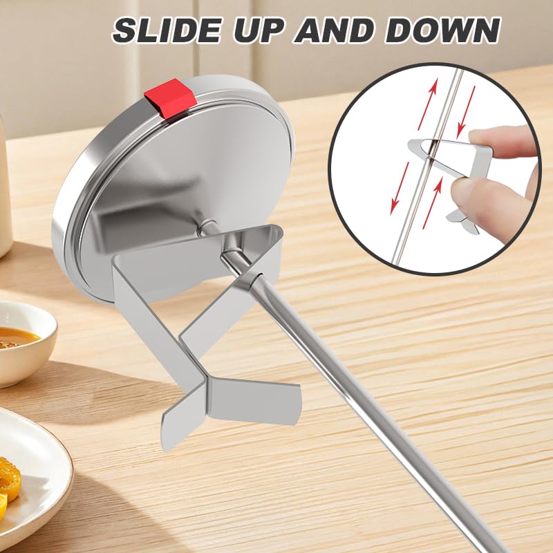 Miniatura 4 de KT THERMO Termómetro para freír con termómetro de marcado de lectura instantánea, sonda de acero inoxidable de 8 pulgadas, 100-500 F, para jarabe,