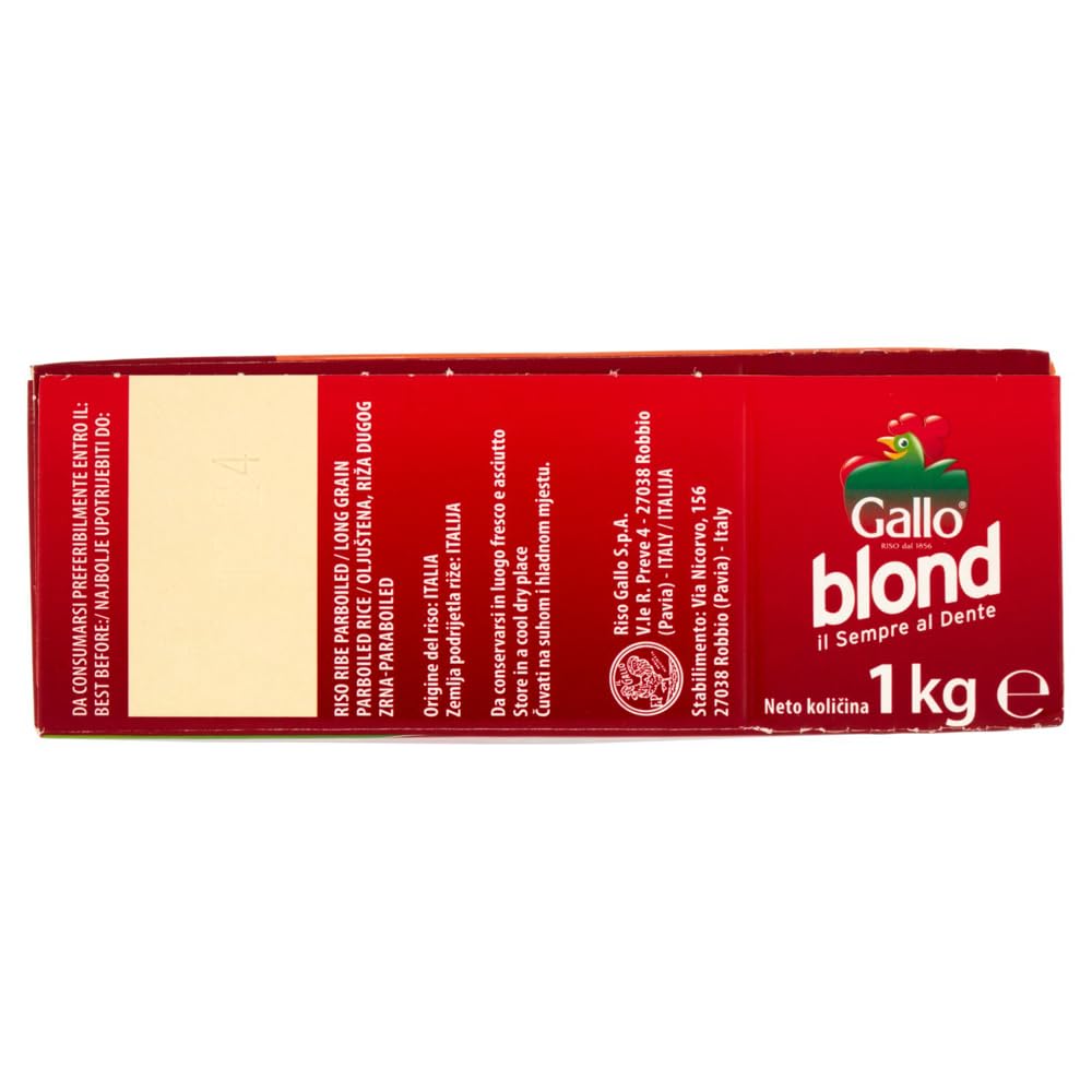 Italian Gourmet Riso Blond versatile riso italiano 9 x 1 kg, tiempo de cocción 5 min. | Pronto in pochi minuti, granulado y ligero, se adapta a ensaladas, guarniciones, peso neto total 9 kg + Polpa 400 g