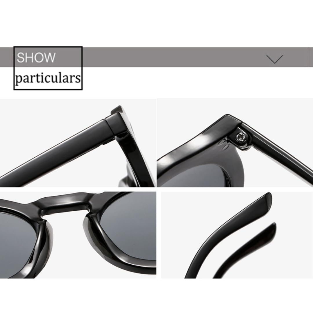 Lot de 2 lunettes de soleil rondes rétro pour femme protection UV400 style punk orange et noir.