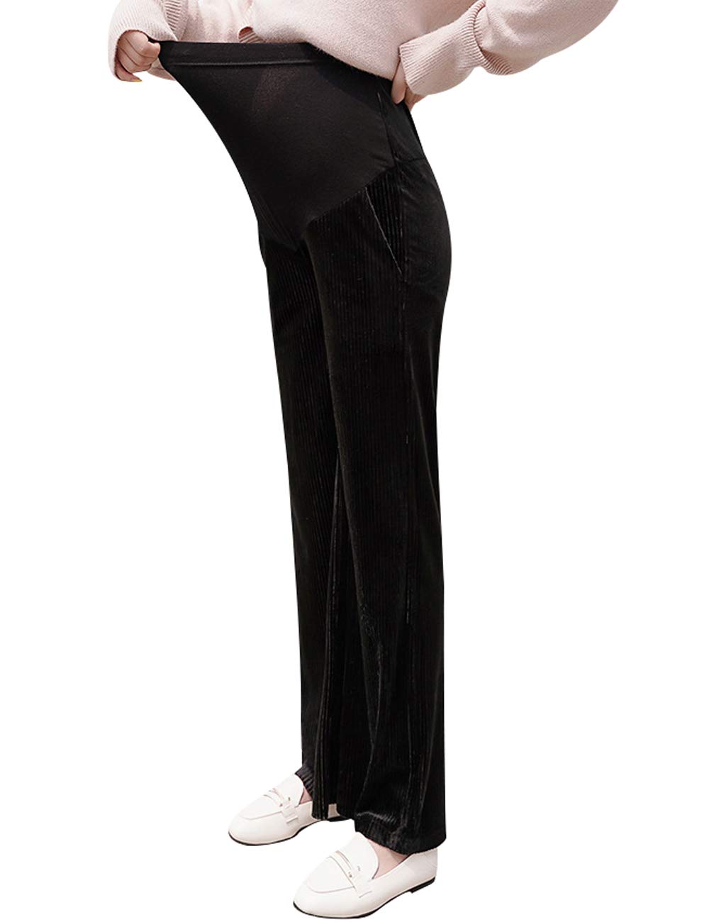 Maternidad sobre Topetón Pantalones Pantalones cómodos para Mujeres Embarazadas