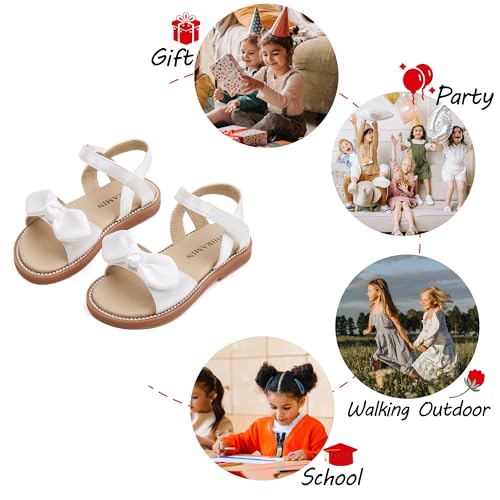 Image of PHIRAMIN Toddler Flower Girl Sandals - Girl Dress Shoes Toddler Little Kid Wedding Party