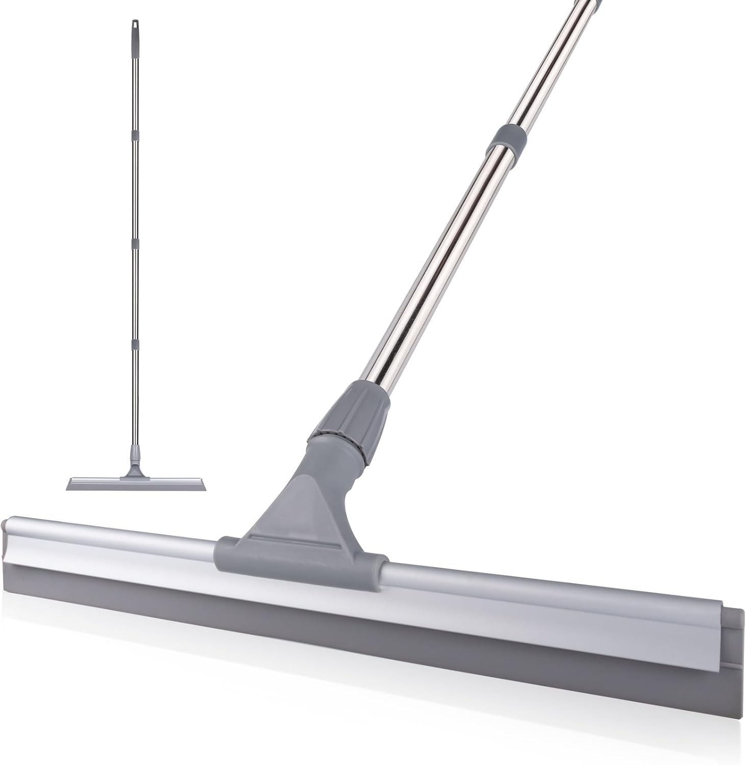 17.3" Floor Squeegee，Squeegee Broom for Floor with 62" Long Handle, Shower Squeegee for Tile Shower Walls,Garage, Deck, Bathroom, Glass,Window, Concrete Floor