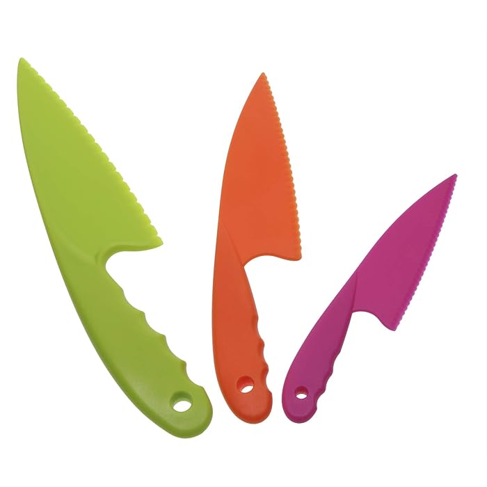 Buy Penta Angel 3 Colors Plastic Kitchen Knife Set 3 Sizes Kids Nylon