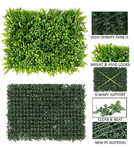 Image of Artificial Wall Grass for Home Decoration (2 Pcs), Grass Mat for Wall, Vertical Garden Artificial Plants (Natural, 60cm X 40cm x 8cm, Pack of 2)