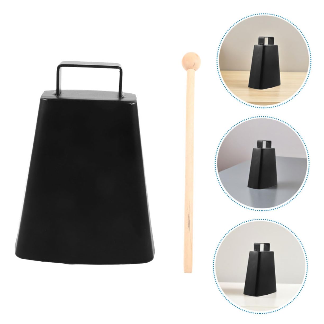 HANABASS 2juegos Cencerro De Metal con Mango para Percusión Deportiva Cencerro Infantil para Eventos y Clases Metálico con Sonido Nítido
