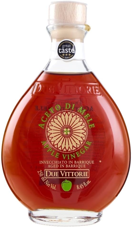 Due Vittorie - Aceto di mele maturato nella barrique, 12 bottiglie di vetro da 250 ml + portachiavi italy shop service