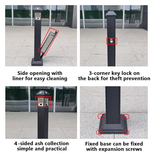 Cendrier sur pied pour coins d'escaliers et intersections de parcs extérieurs