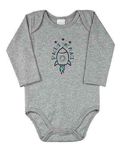 Conjunto Bebê Plush Listrado, Suedine e Plush Liso Space Is The Place - Azul Jeans M