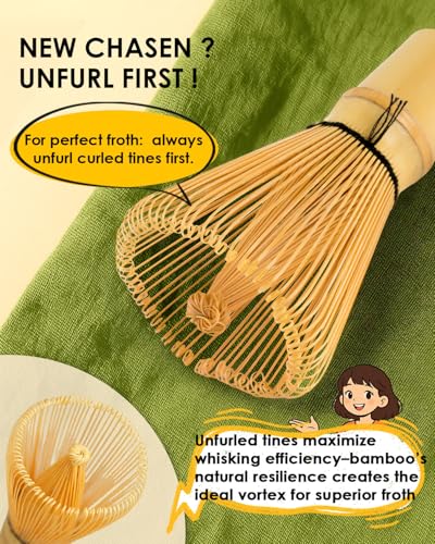 2-Pack Bamboo Matcha Whisk Set