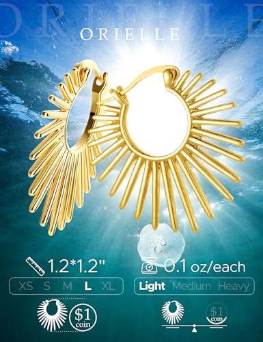 Large Statement Gold Earrings for Women - 18K Real Gold Plated Trendy Hoop Earrings Non Tarnish Hypoallergenic Gold Jewelry for Womens Fashion Big Earings for Woman3