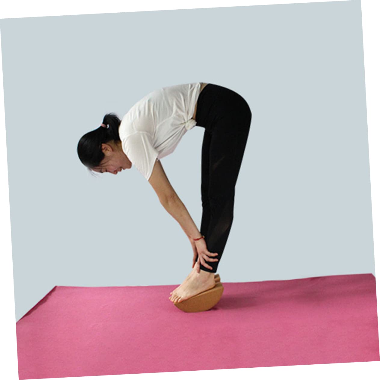 Blocco Yoga di Equilibrio in Sughero Khaki, Antiscivolo | Uso Quotidiano e Stretching, Formato Compatto per Allenamento, Accessorio per Esercizi e Supporto alla Pratica