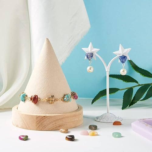 Miniatura 2 de Fashewelry 30 cabujones triangulares de piedras preciosas pequeñas con parte trasera plana, natural y sintética, cabinas de cúpula de piedra mixta,