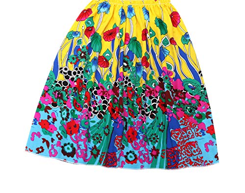 Cotrio Vestido de verão infantil para meninas Crianças Boho Floral Strap Sem Mangas Tutu Roupas do H