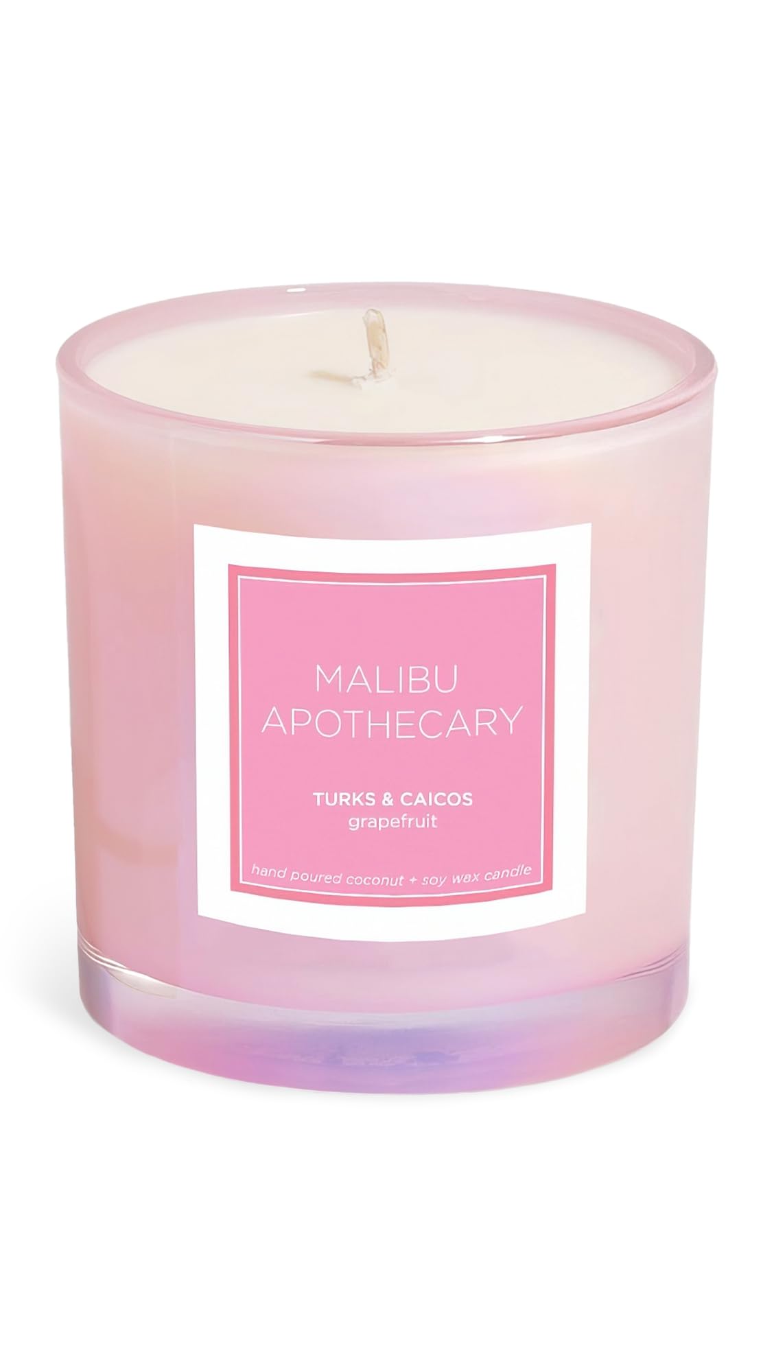 Malibu Apothecary Women's Turks & Caicos Candle, Iridescent Pink, 7.5 Ounce