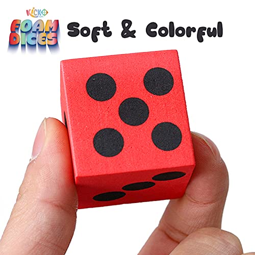 Kicko | Foam Dice Set - 6 Assorted Large Sided Dice - Colorful Big Square Blocks - Ideal Gift For Children - Math Educational Toys - Suitable Pastime Toy, Party Favors, And Party Supplies (24 Pack) #TOP4