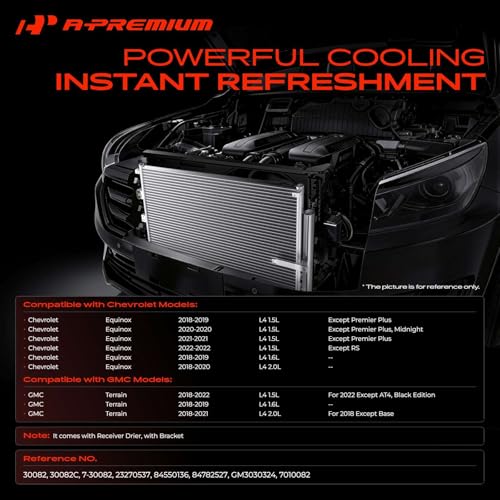A-Premium Air Conditioning A/C Condenser Compatible with Chevrolet Equinox 2018-2022 & GMC Terrain 2018-2022, 1.5L 1.6L 2.0L, Replace# 84550136 by A-Premium - Used condition - Image 2