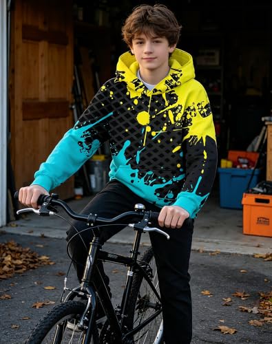 Image of Lovekider Boys Hoodies Sweatshirt Cool 3D Print Pullover with Big Pocket for Kids Fashion Warm Winter 6-16 Years