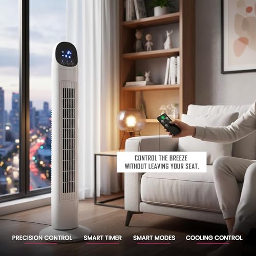 Image of Casa Copenhagen, X Pro Tower Fan, Touch &, 4 Speeds & 4 Modes, 12 Timer, 25dB Quiet Operation, High Performance Bladeless Technology, 90 Oscillation Cover Room Area up to 25㎡