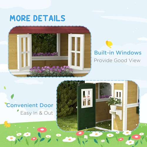 Outsunny US345-027V00BG0131 Playhouse For Kids Outdoor thumb #6