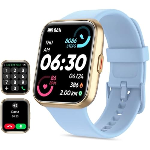 Tensky Smart Watch for Men Women(Call Receive/Dial), Alexa Built-in, 1.8" Touch Screen Fitness Tracker with Heart Rate Sleep Tracking, 100 Sports Modes, 3ATM Waterproof Smartwatch for Android iPhone