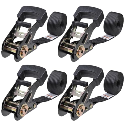 Ayaport Endless Ratchet Straps (No Hooks) 1 x 8 Heavy Duty Small Ratchet Tie Down Straps 1860lbs Break Strength Black Tie Downs for Cargo Truck Bed Motorcycle