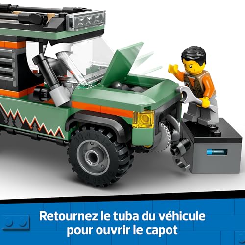 LEGO City Le Camion 4x4 Tout-Terrain - Jeu de Construction pour garçons et Filles dès 6 Ans - Inclut Une minifigurine d’aventurier et des Accessoires - Cadeau d'anniversaire Amusant 60447