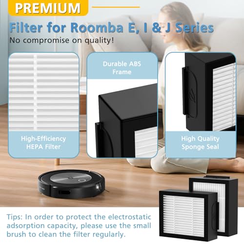 Filter Replacement for iRobot Roomba e, i and j Series i7 i7+/plus i3 i3+ E5 E6 E7 i4 i6 i6+ i8 i8+ Robot Vacuum Cleaners parts, 9 Pack High Efficiency 4639161 Filters