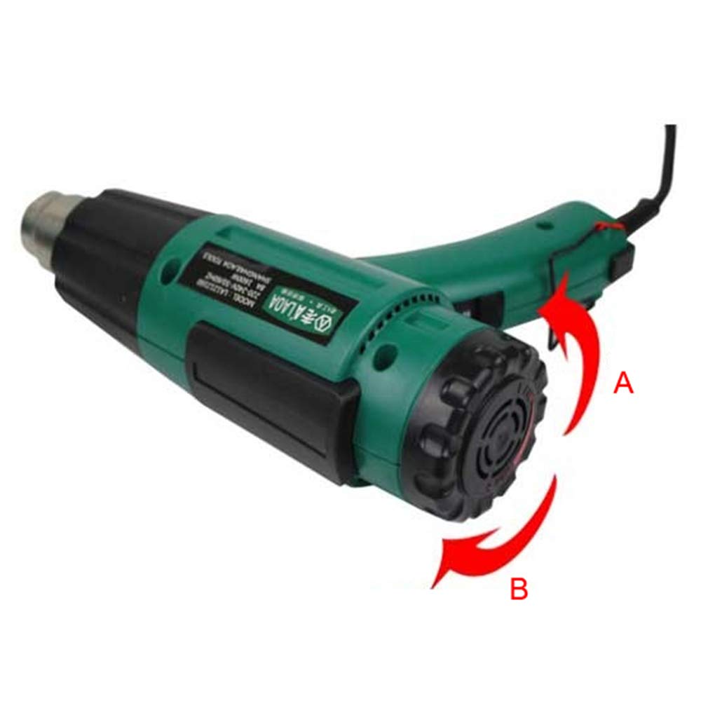 1600W Pistolet à Air Chaud 300-500 ℃ Promesse de Régulation de la Température 2 Vitesse du Vent Pistolet Thermique Rétractable