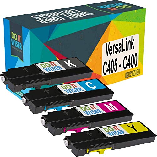 Cartuccia toner Do it wiser compatibile in sostituzione di Xerox VersaLink C405, C405DN, C400N, C400DN, C400,  C400V, C405V, C405N - Nero: 10.500 pagine, Colori: 8.000 pagine - (Confezione da 4)