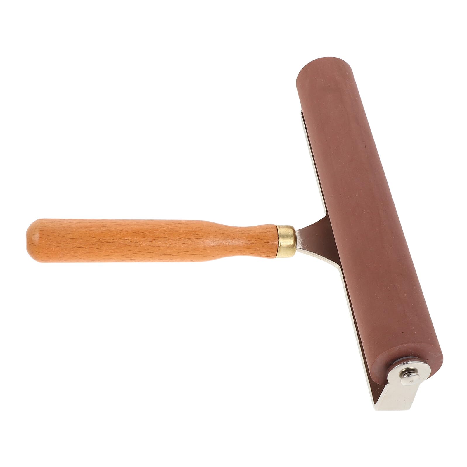 Rodillo de Goma para Impresión 20 CM Mango de Madera Herramienta Multifuncional para Manualidades Rodillo para Estampado y Pegamento Adecuado para Proyectos Artísticos y