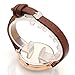 Top Plaza Womens Ladies Analog Quartz Wrist Watch Fashion Simple Watch with Thin Brown Leather Band Arabic Numerals